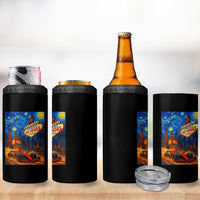 Racing Car Starry Night Las Vegas Race Day 4 in 1 Can Cooler Tumbler