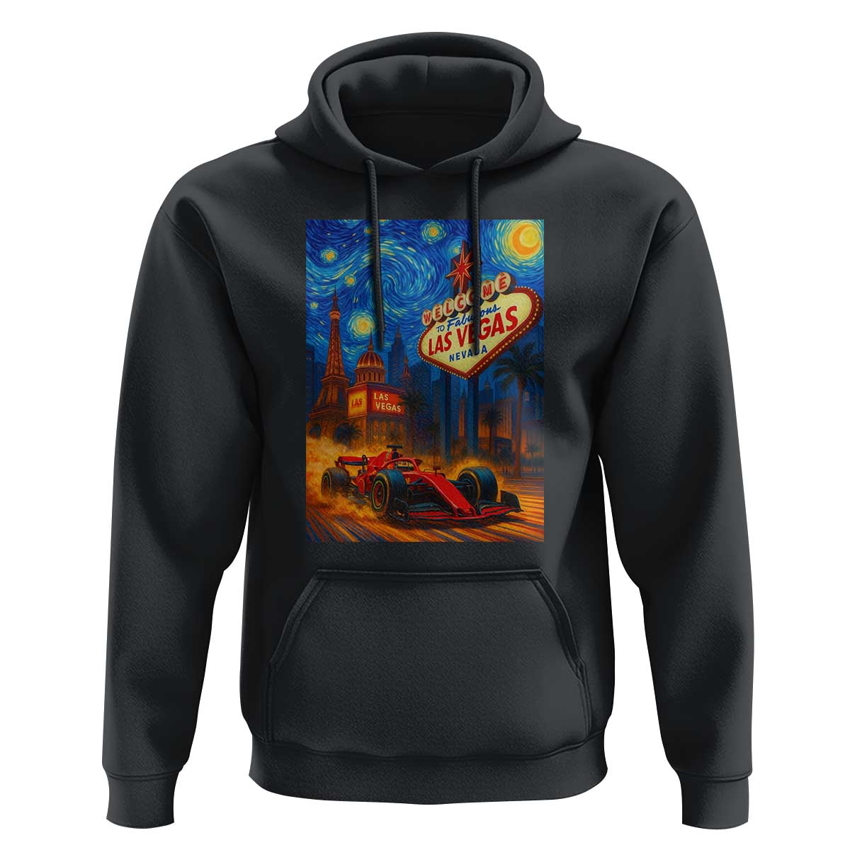 Racing Car Starry Night Las Vegas Race Day Hoodie - Wonder Print Shop