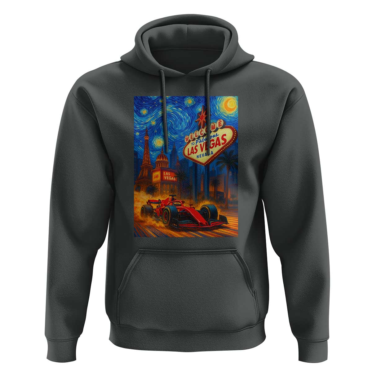 Racing Car Starry Night Las Vegas Race Day Hoodie - Wonder Print Shop