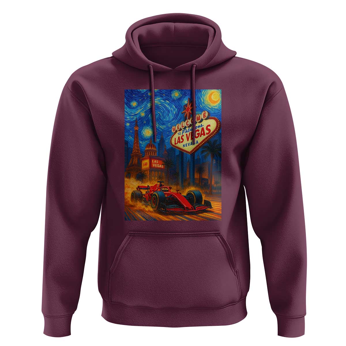 Racing Car Starry Night Las Vegas Race Day Hoodie - Wonder Print Shop