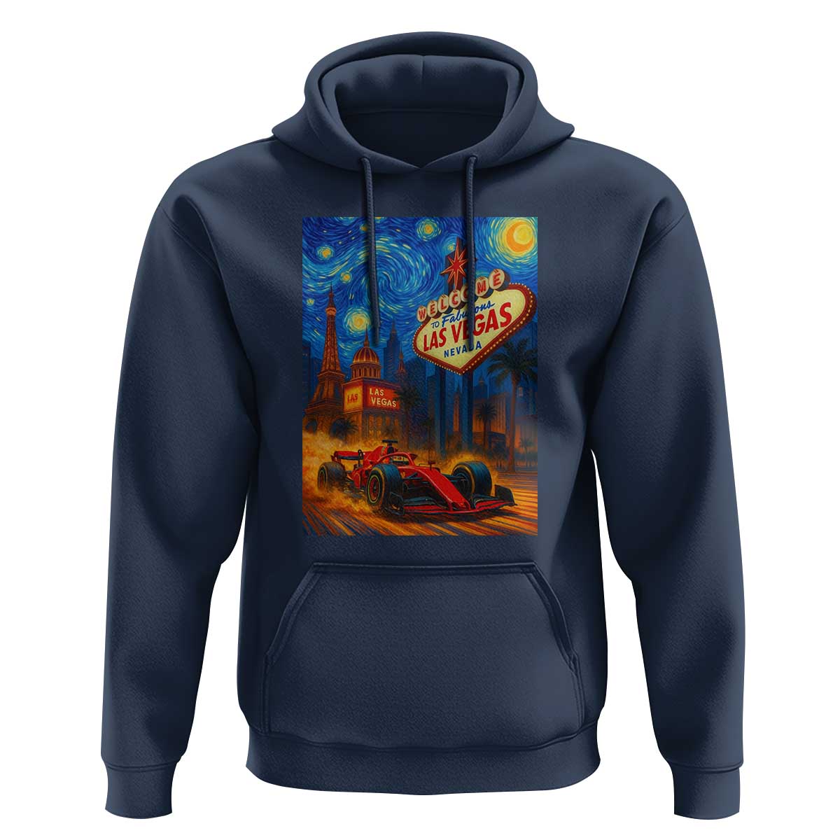 Racing Car Starry Night Las Vegas Race Day Hoodie - Wonder Print Shop