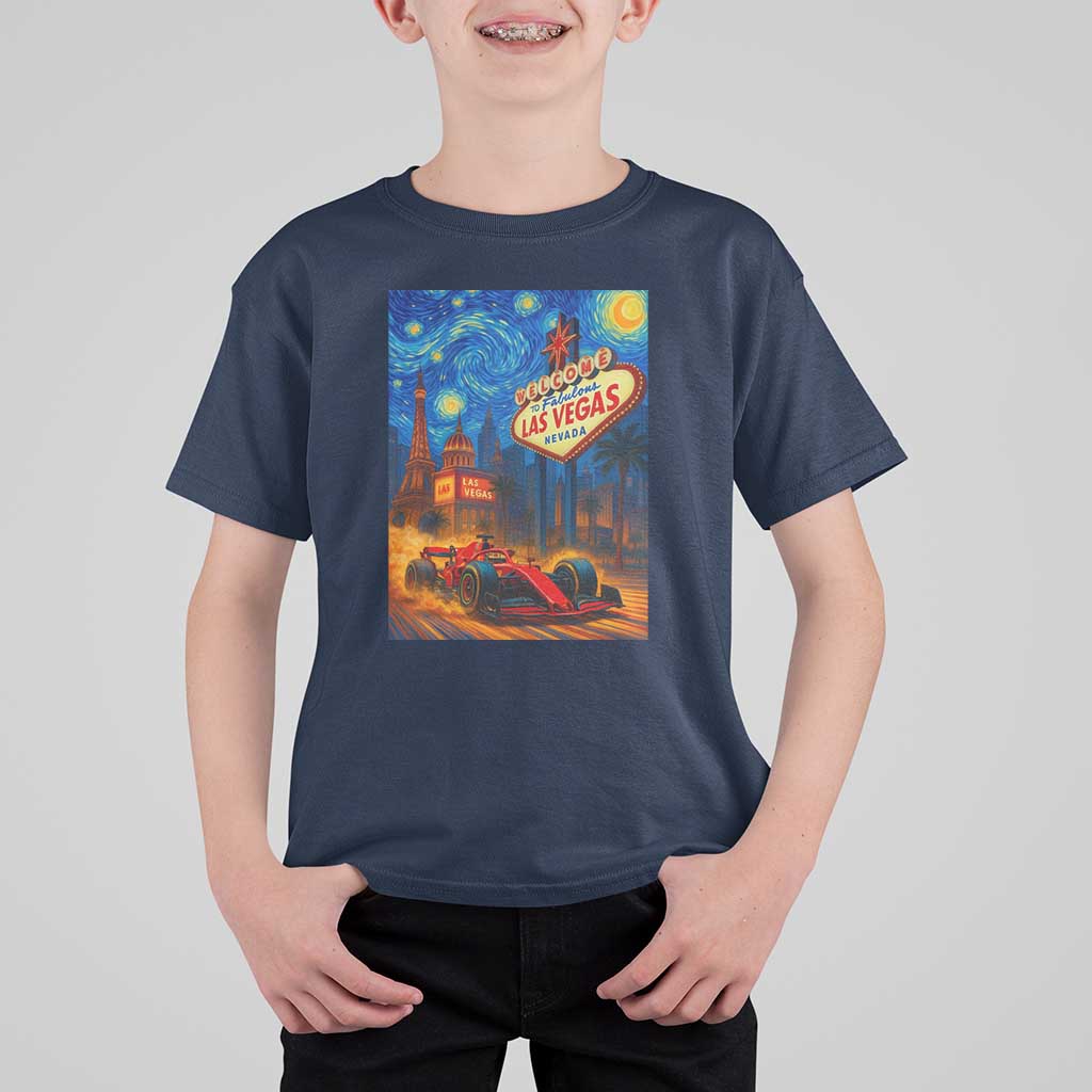 Racing Car Starry Night Las Vegas Race Day T Shirt For Kid - Wonder Print Shop