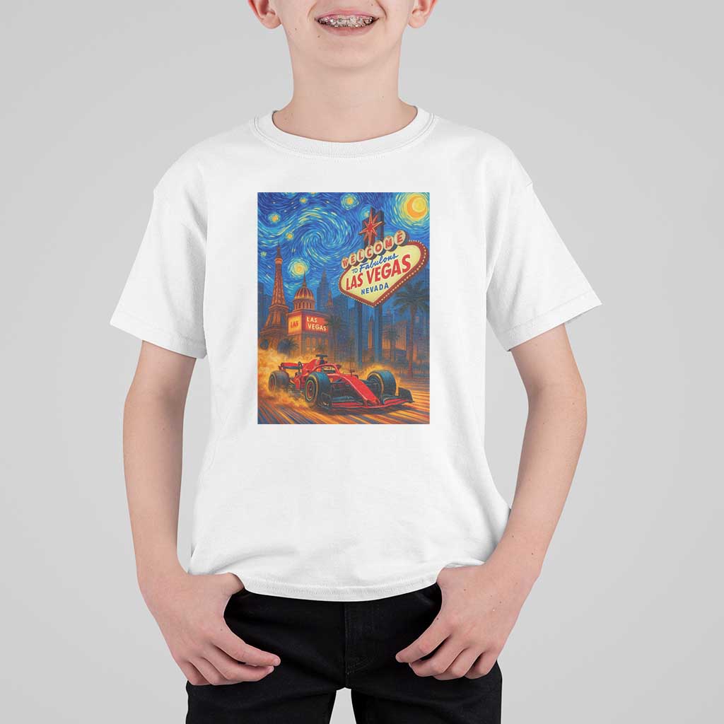 Racing Car Starry Night Las Vegas Race Day T Shirt For Kid - Wonder Print Shop