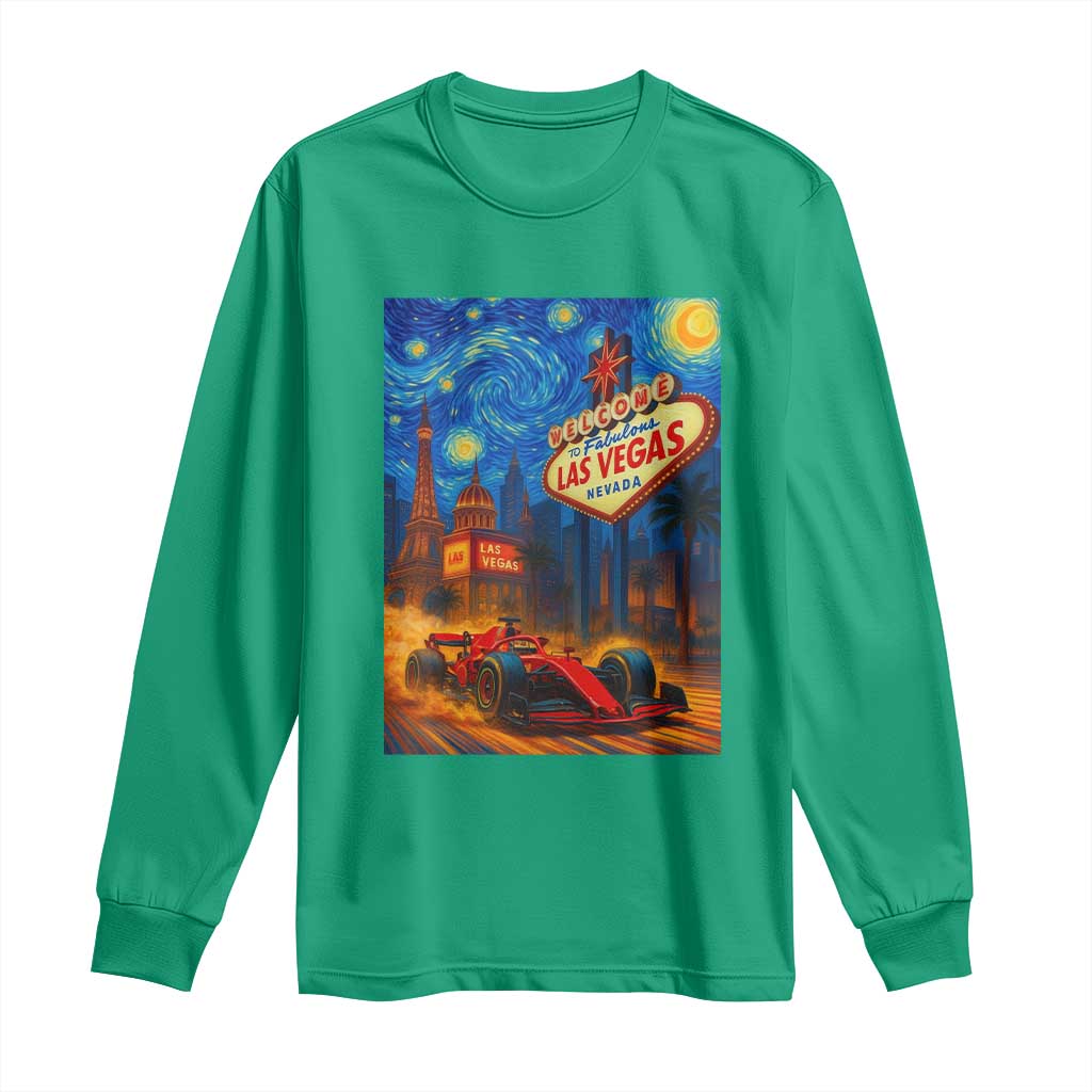Racing Car Starry Night Las Vegas Race Day Long Sleeve Shirt - Wonder Print Shop