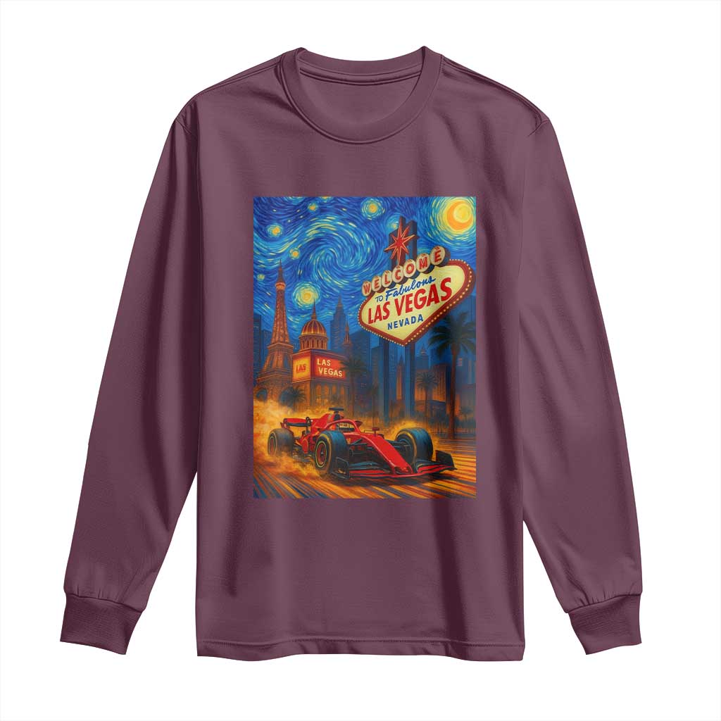 Racing Car Starry Night Las Vegas Race Day Long Sleeve Shirt - Wonder Print Shop
