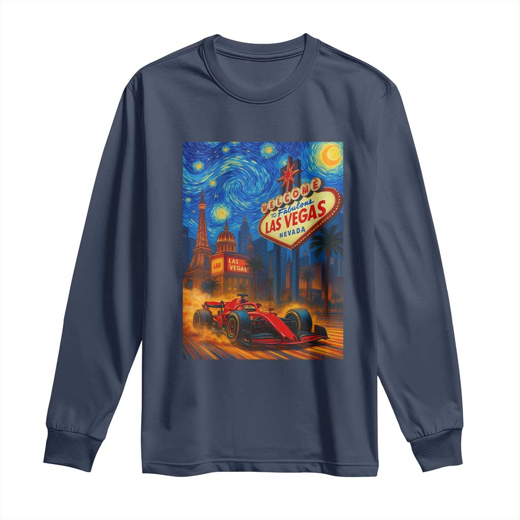 Racing Car Starry Night Las Vegas Race Day Long Sleeve Shirt - Wonder Print Shop