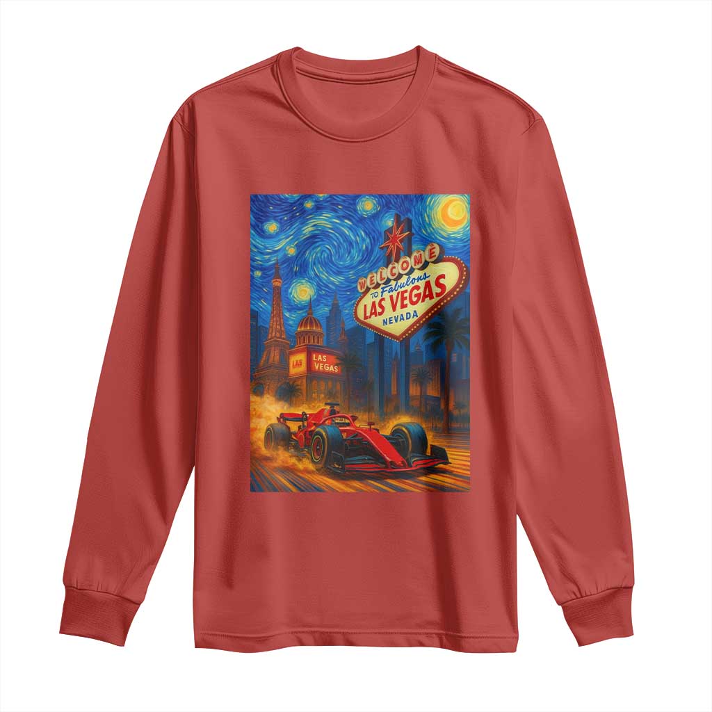 Racing Car Starry Night Las Vegas Race Day Long Sleeve Shirt - Wonder Print Shop