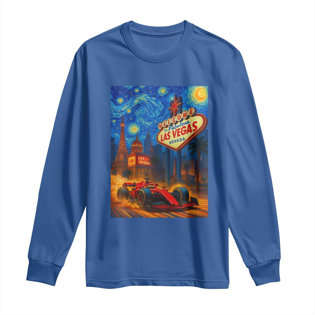 Racing Car Starry Night Las Vegas Race Day Long Sleeve Shirt - Wonder Print Shop