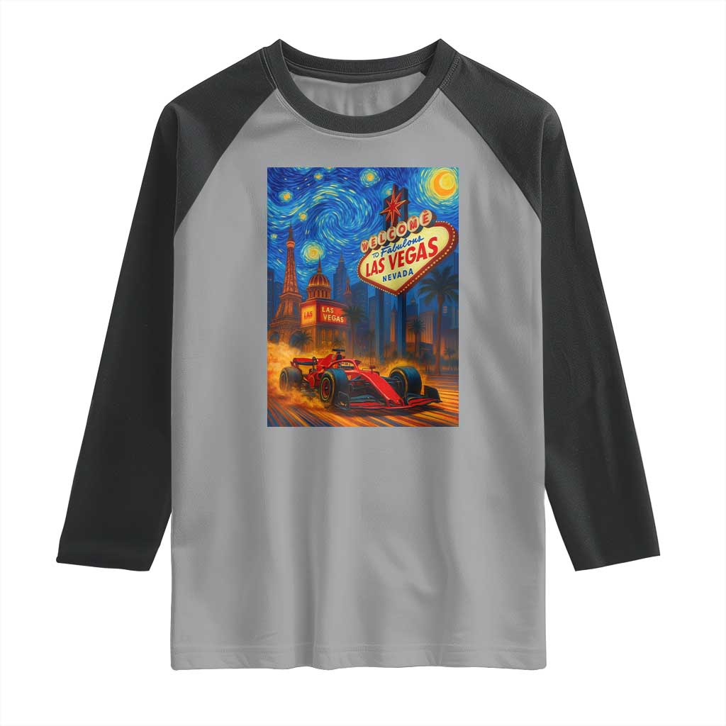 Racing Car Starry Night Las Vegas Race Day Raglan Shirt - Wonder Print Shop