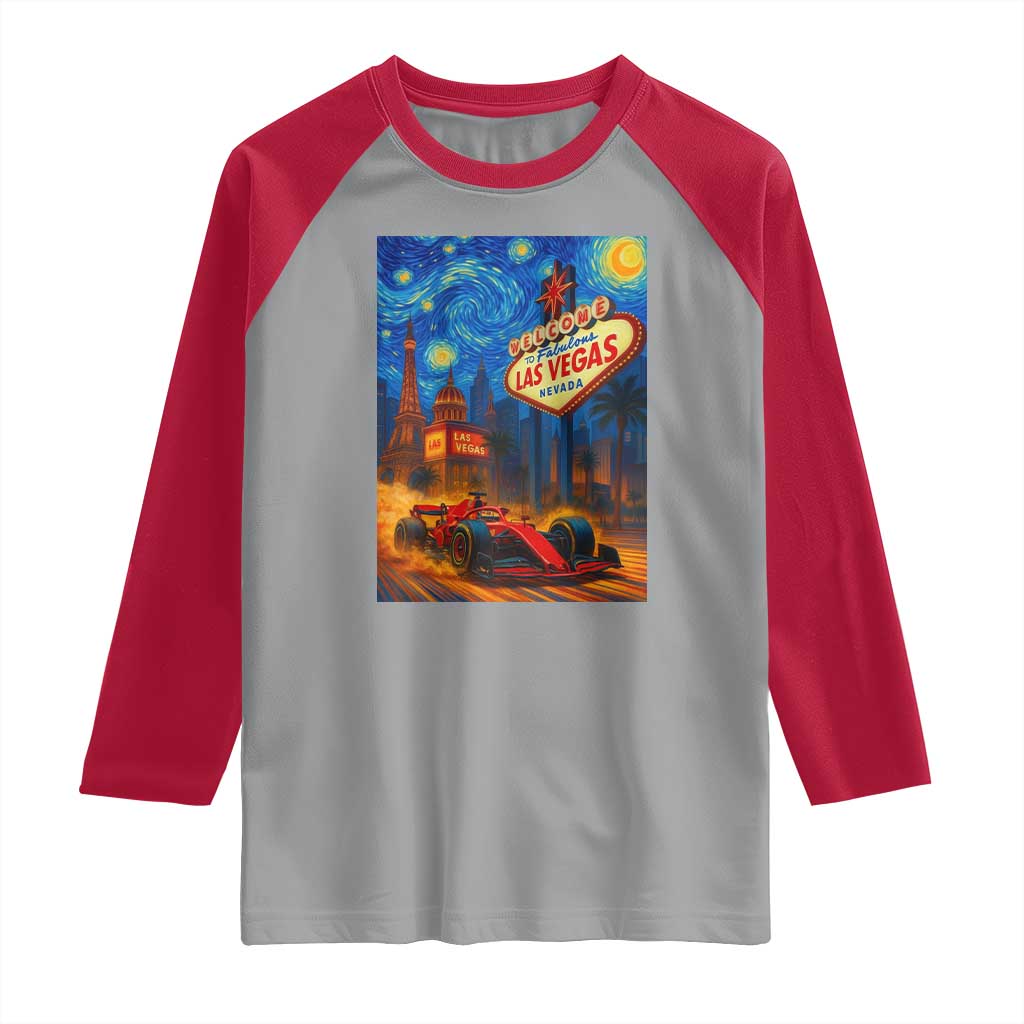 Racing Car Starry Night Las Vegas Race Day Raglan Shirt - Wonder Print Shop