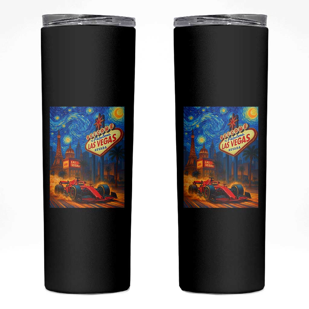 Racing Car Starry Night Las Vegas Race Day Skinny Tumbler