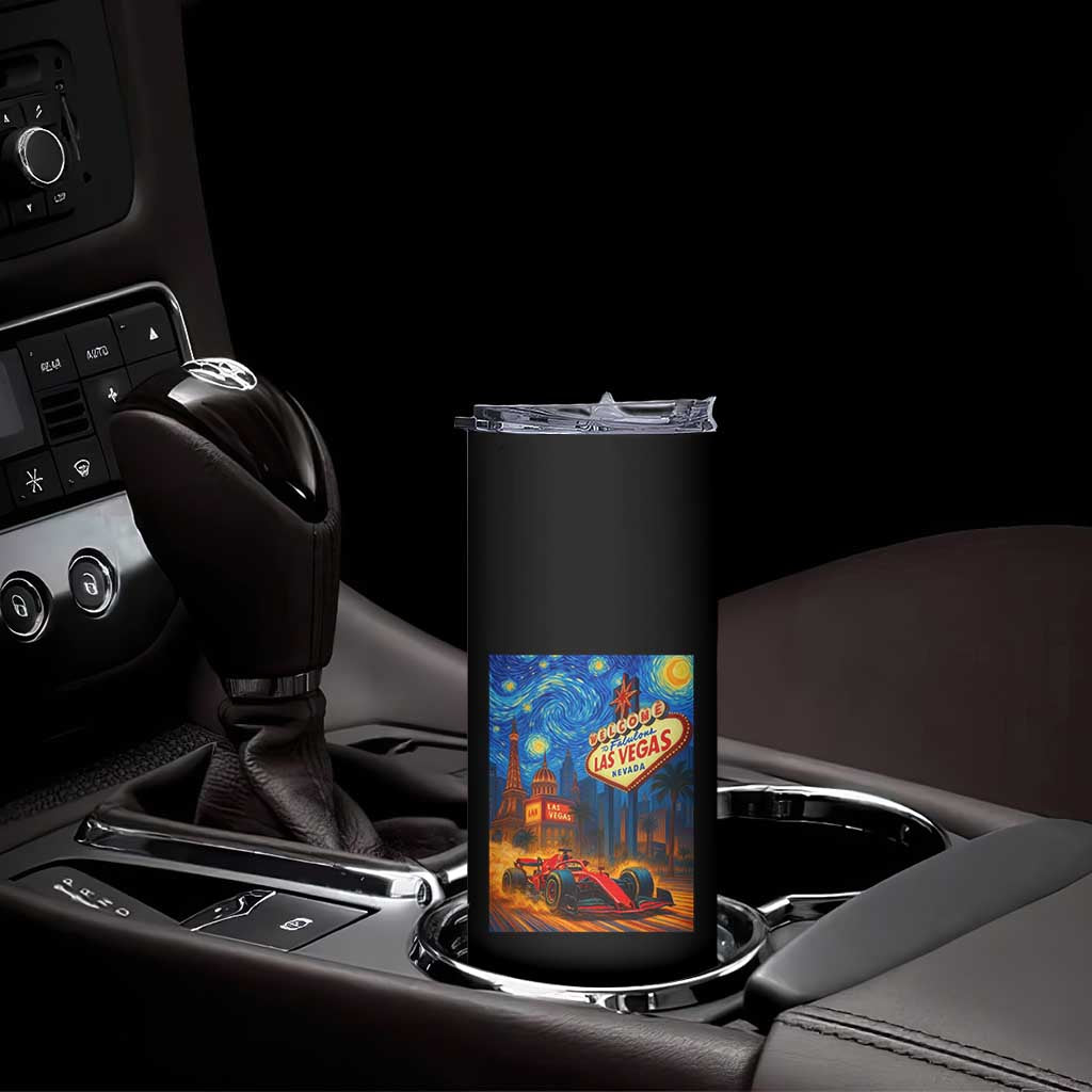 Racing Car Starry Night Las Vegas Race Day Skinny Tumbler