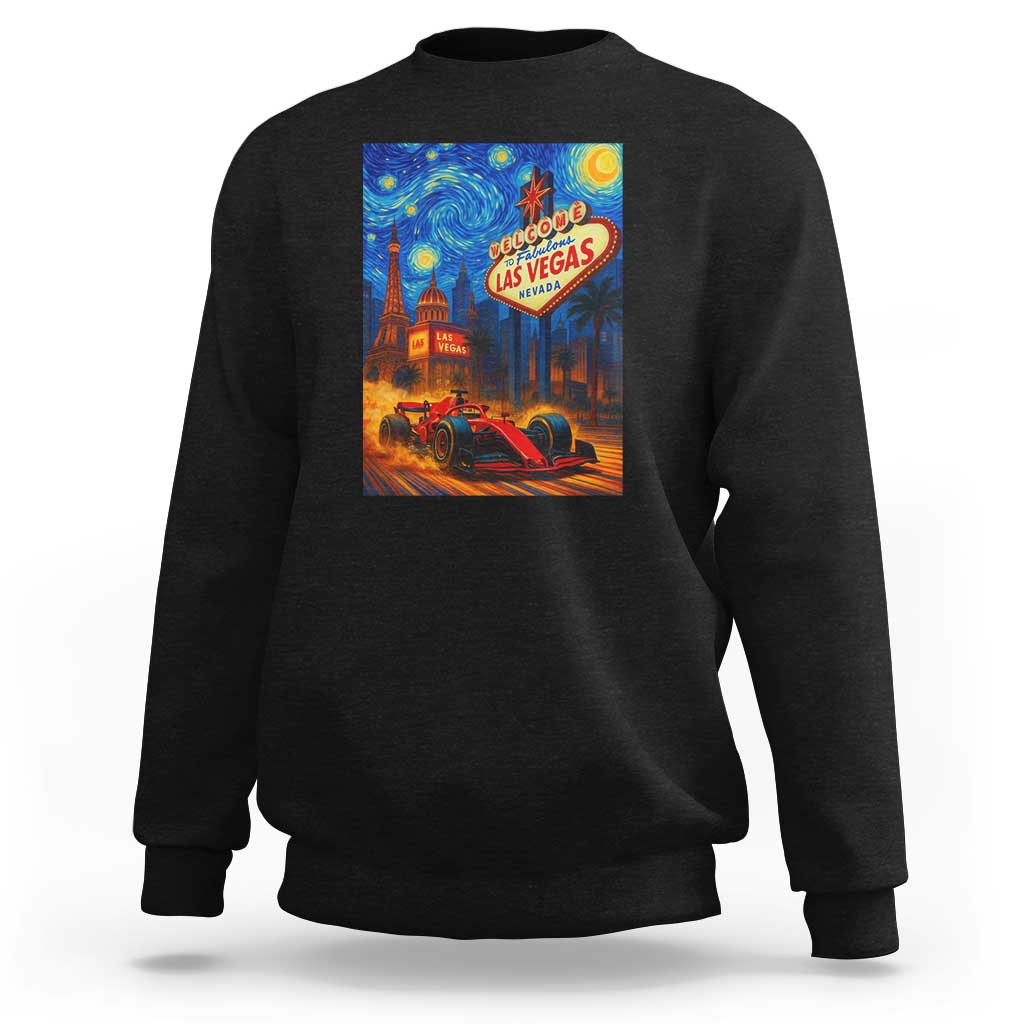 Racing Car Starry Night Las Vegas Race Day Sweatshirt - Wonder Print Shop