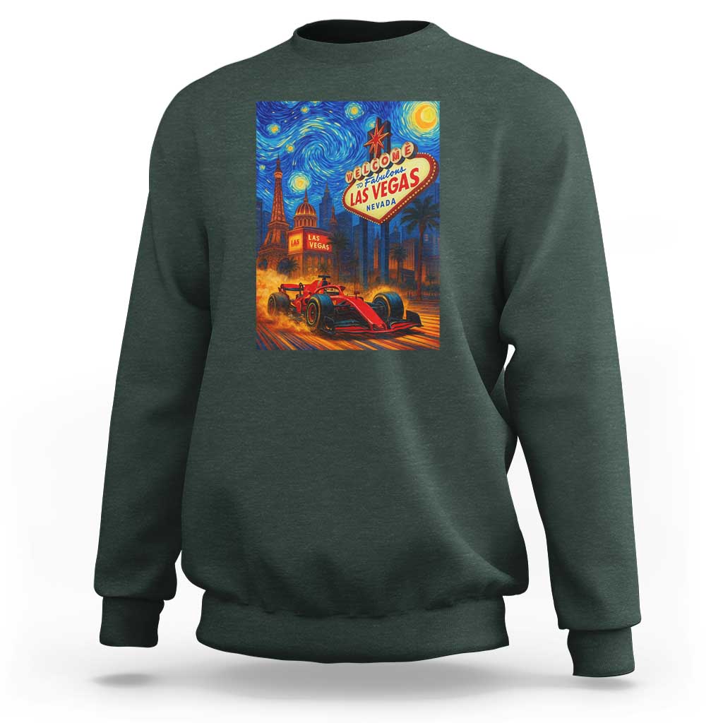 Racing Car Starry Night Las Vegas Race Day Sweatshirt - Wonder Print Shop