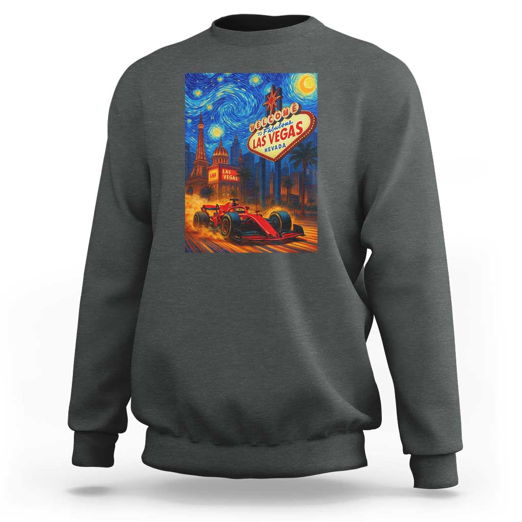 Racing Car Starry Night Las Vegas Race Day Sweatshirt - Wonder Print Shop