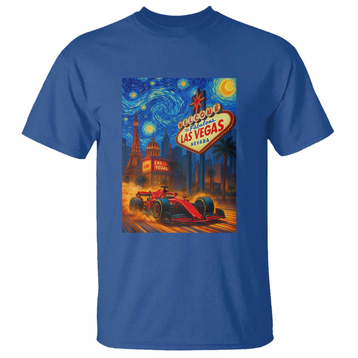Racing Car Starry Night Las Vegas Race Day T Shirt - Wonder Print Shop