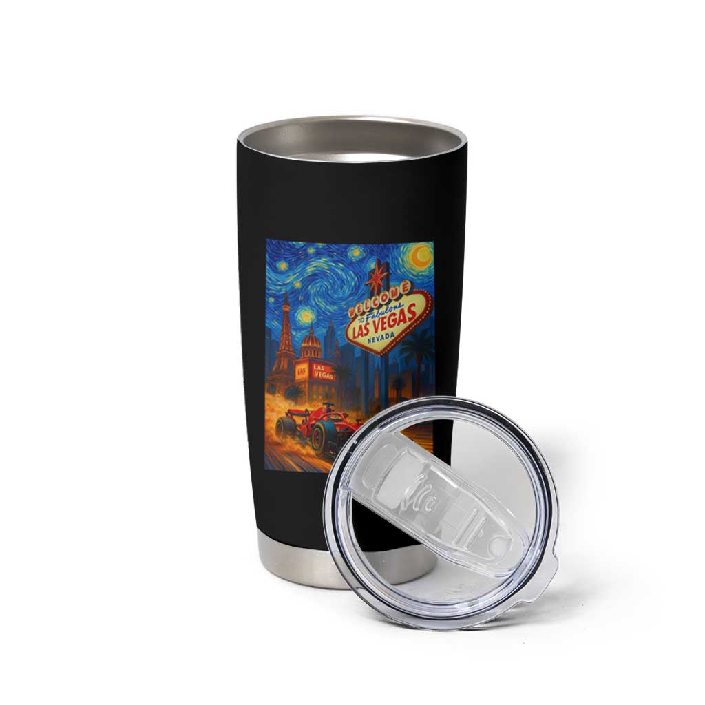 Racing Car Starry Night Las Vegas Race Day Tumbler Cup