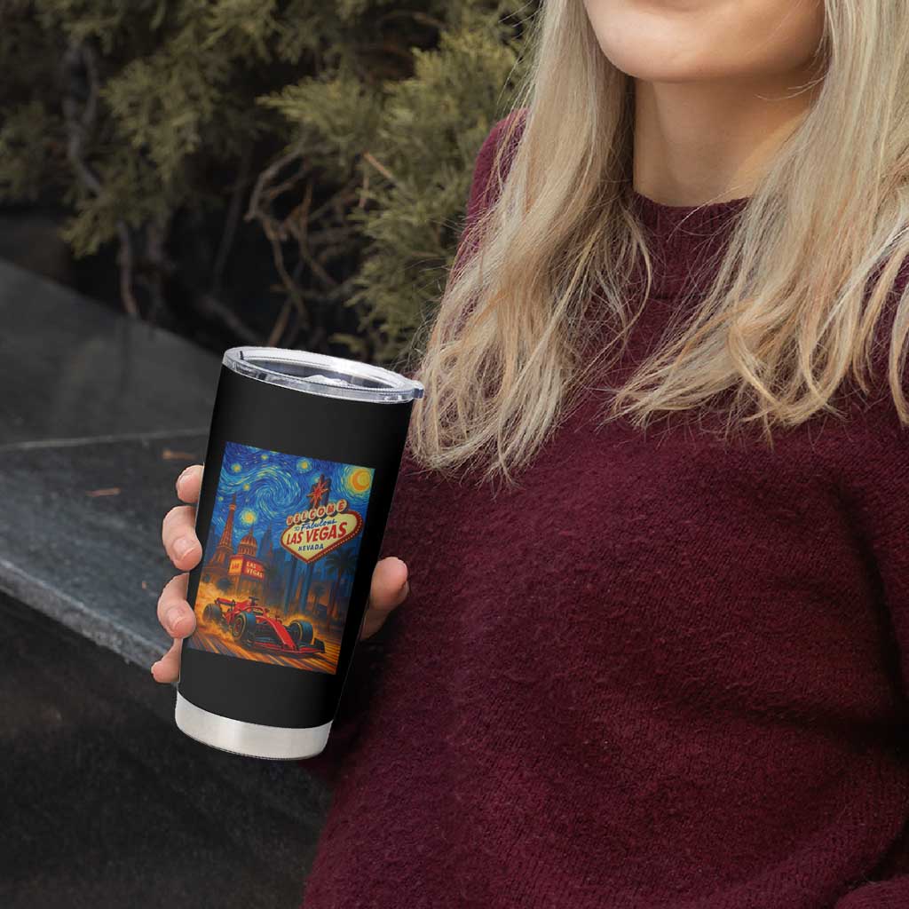 Racing Car Starry Night Las Vegas Race Day Tumbler Cup