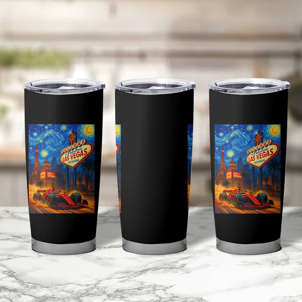 Racing Car Starry Night Las Vegas Race Day Tumbler Cup