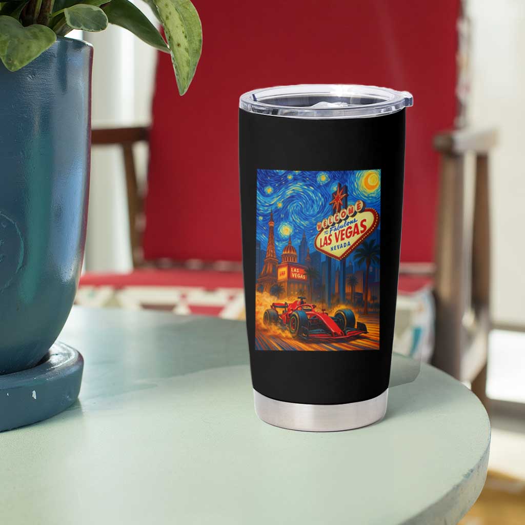Racing Car Starry Night Las Vegas Race Day Tumbler Cup
