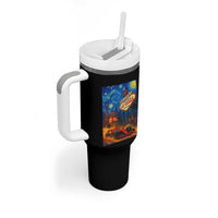 Racing Car Starry Night Las Vegas Race Day Tumbler With Handle