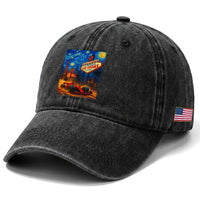 Racing Car Starry Night Las Vegas Race Day Washed Cotton Baseball Cap
