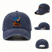 Racing Car Starry Night Las Vegas Race Day Washed Cotton Baseball Cap