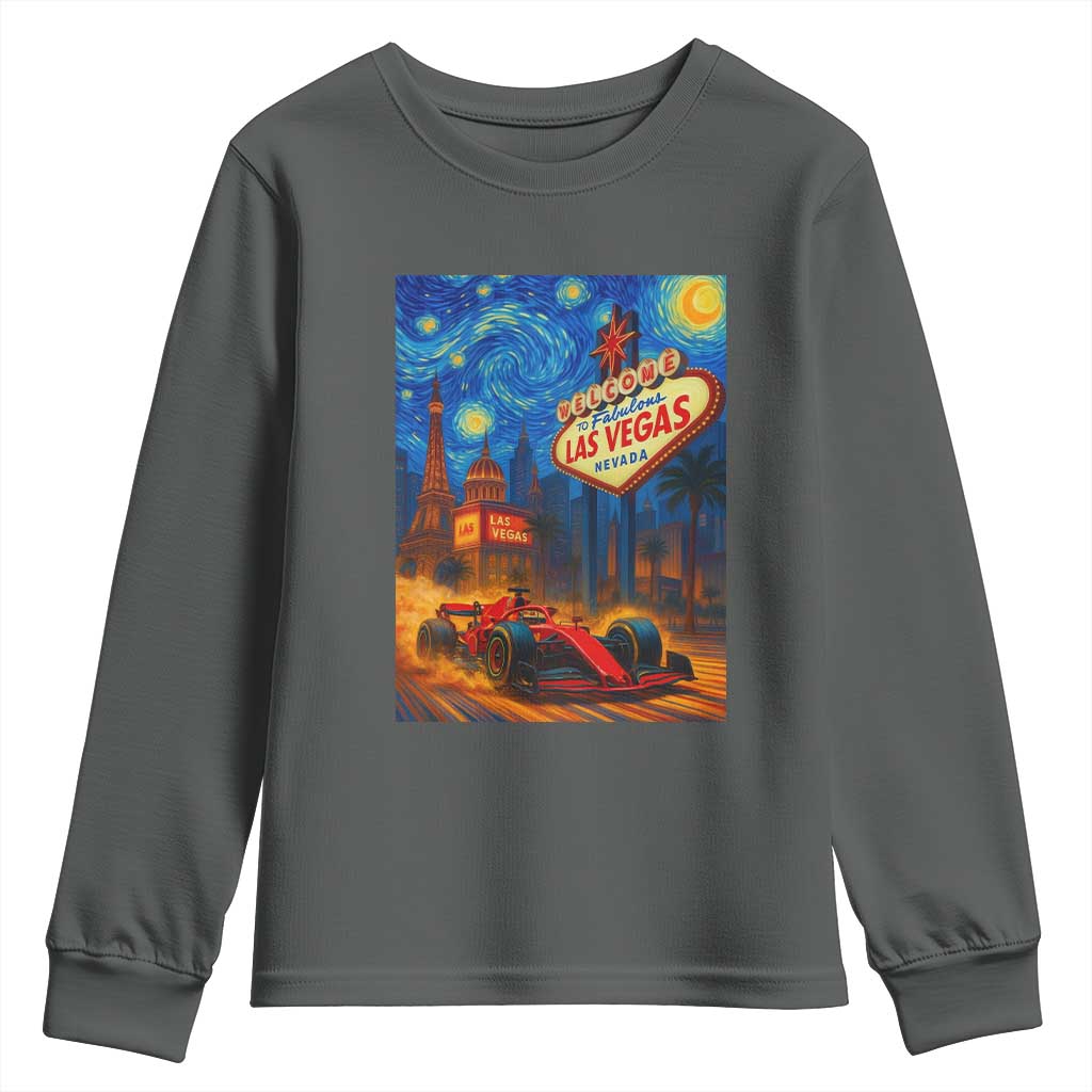 Racing Car Starry Night Las Vegas Race Day Youth Sweatshirt - Wonder Print Shop