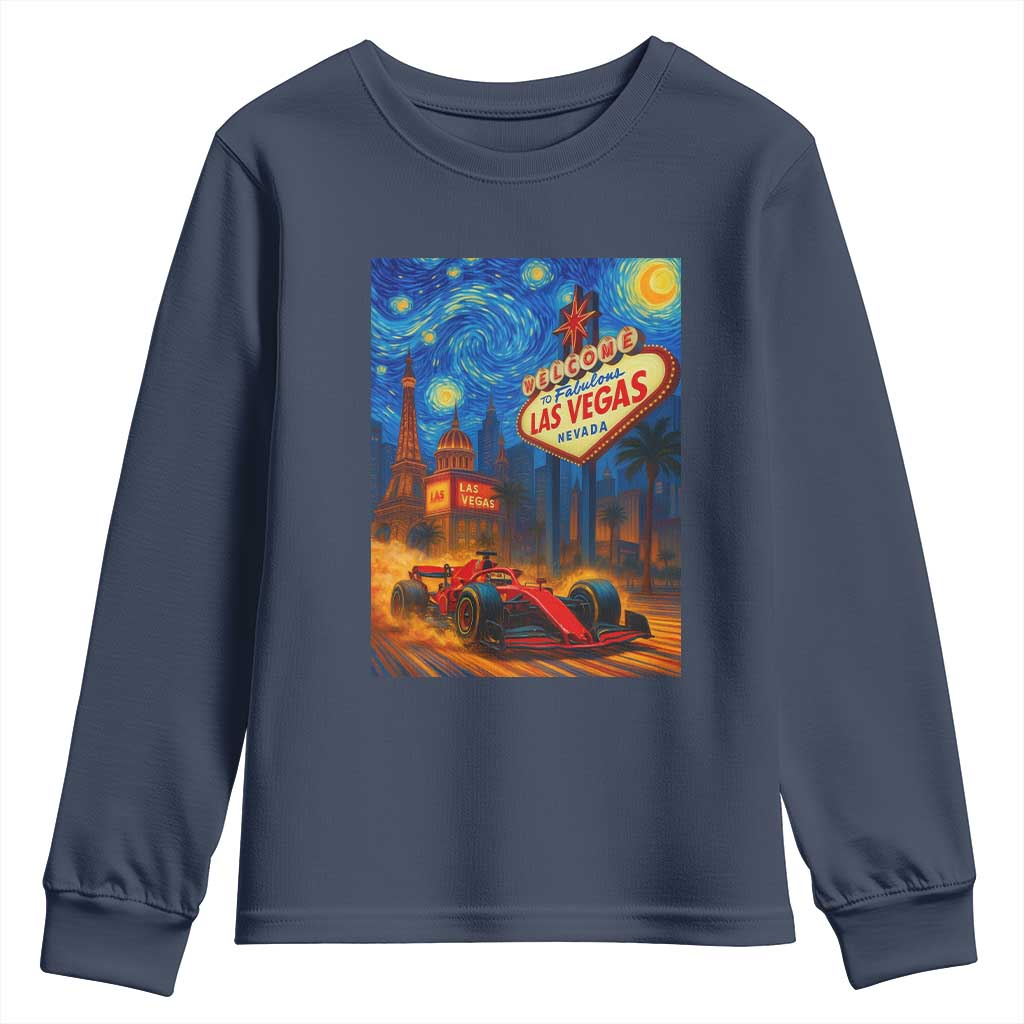 Racing Car Starry Night Las Vegas Race Day Youth Sweatshirt - Wonder Print Shop