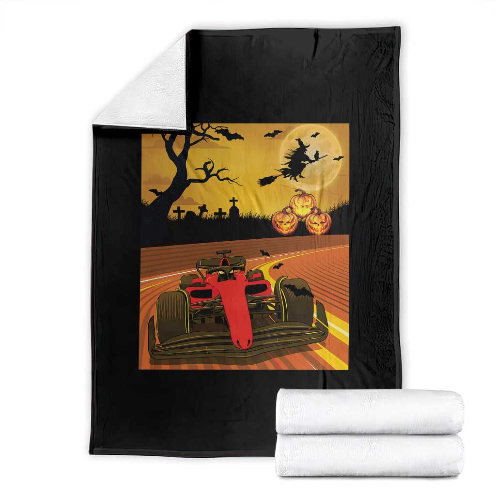 Vintage Race Car Halloween Pumpkin Retro Racing Throw Blanket - Wonder Print Shop