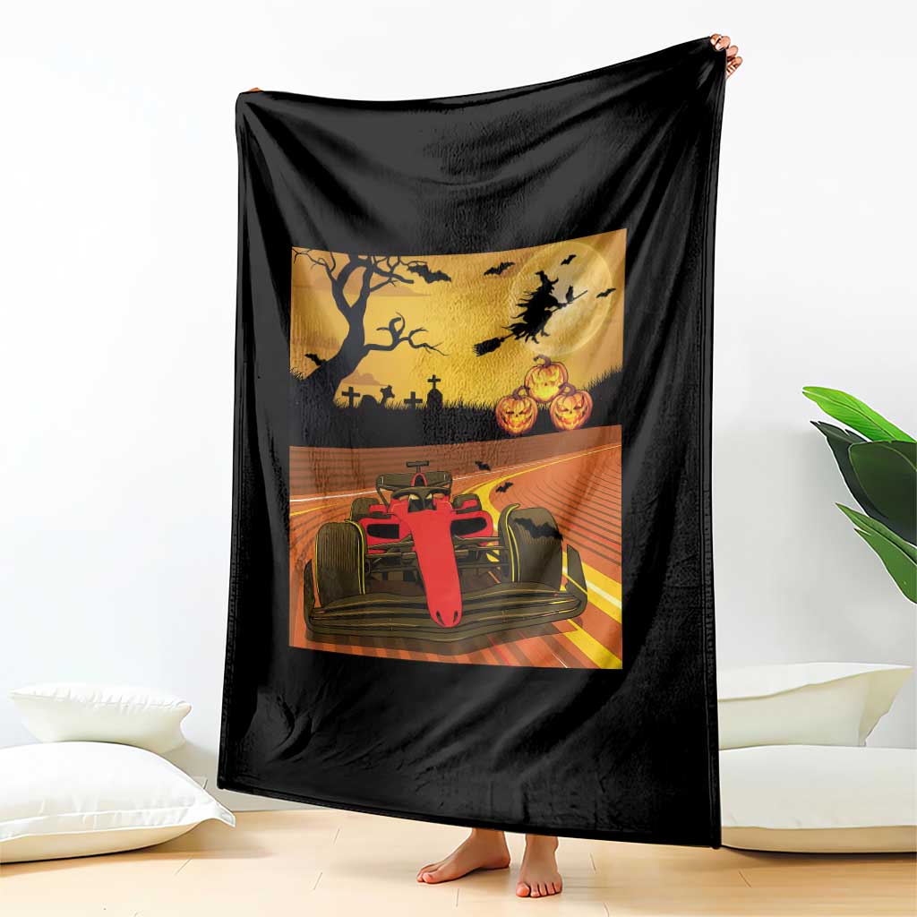 Vintage Race Car Halloween Pumpkin Retro Racing Throw Blanket - Wonder Print Shop