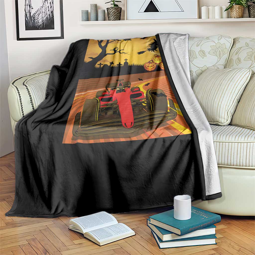 Vintage Race Car Halloween Pumpkin Retro Racing Throw Blanket - Wonder Print Shop