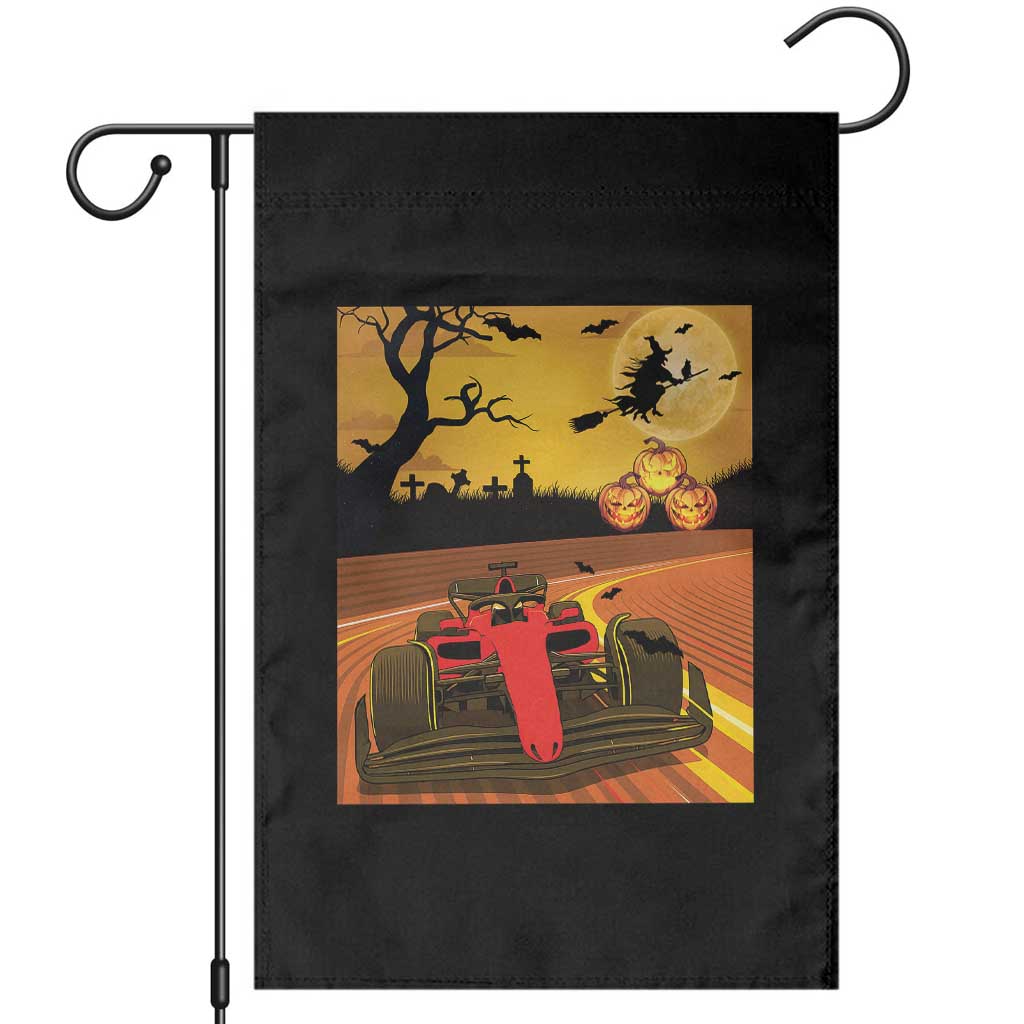 Vintage Race Car Halloween Pumpkin Retro Racing Garden Flag - Wonder Print Shop