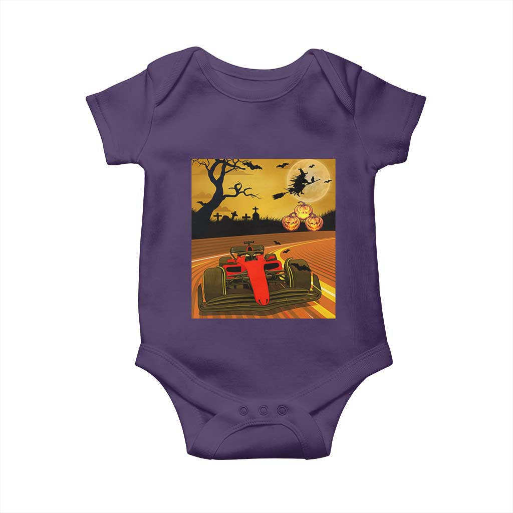 Vintage Race Car Halloween Pumpkin Retro Racing Baby Onesie - Wonder Print Shop