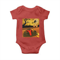 Vintage Race Car Halloween Pumpkin Retro Racing Baby Onesie - Wonder Print Shop