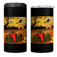 Vintage Race Car Halloween Pumpkin Retro Racing 4 in 1 Can Cooler Tumbler