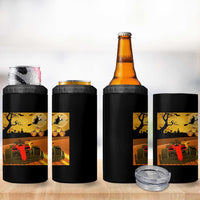 Vintage Race Car Halloween Pumpkin Retro Racing 4 in 1 Can Cooler Tumbler