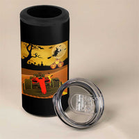Vintage Race Car Halloween Pumpkin Retro Racing 4 in 1 Can Cooler Tumbler