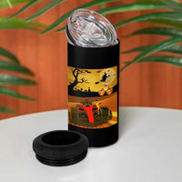 Vintage Race Car Halloween Pumpkin Retro Racing 4 in 1 Can Cooler Tumbler