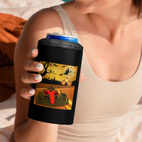 Vintage Race Car Halloween Pumpkin Retro Racing 4 in 1 Can Cooler Tumbler