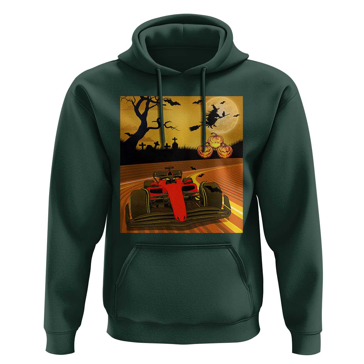 Vintage Race Car Halloween Pumpkin Retro Racing Hoodie - Wonder Print Shop