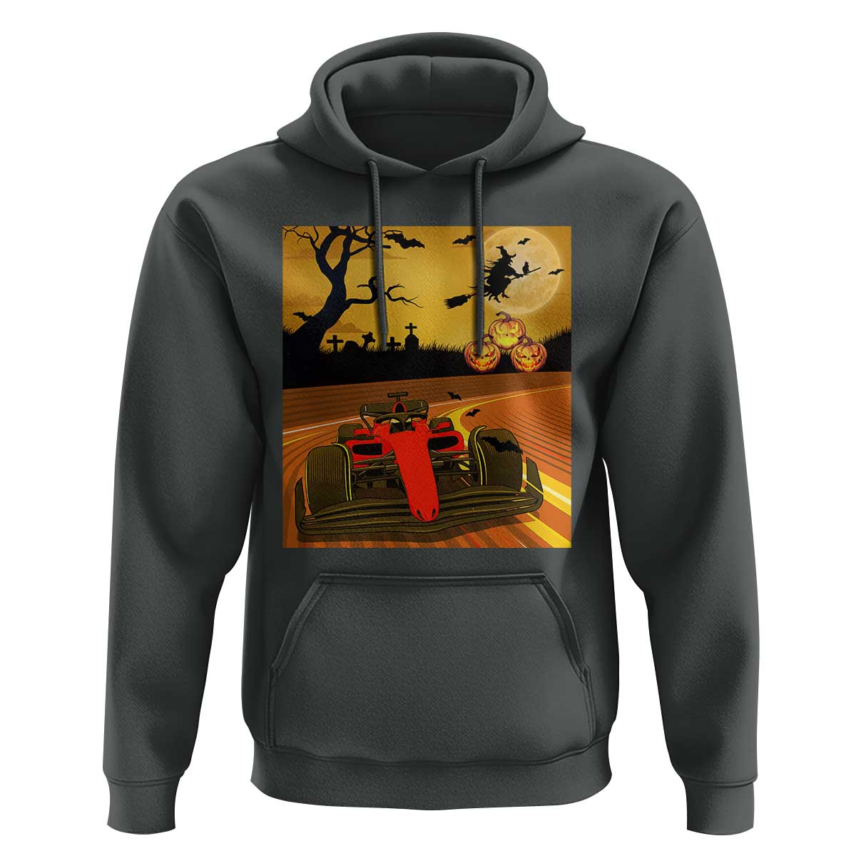 Vintage Race Car Halloween Pumpkin Retro Racing Hoodie - Wonder Print Shop