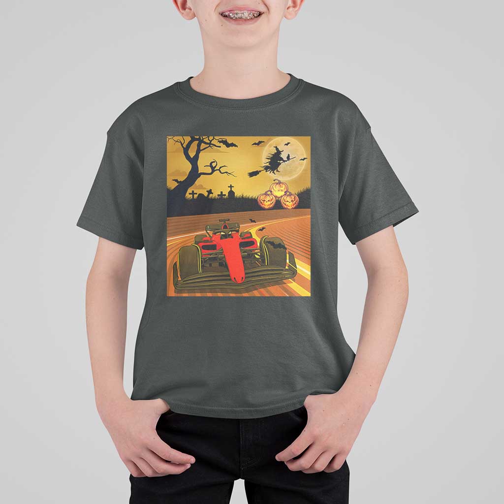 Vintage Race Car Halloween Pumpkin Retro Racing T Shirt For Kid - Wonder Print Shop