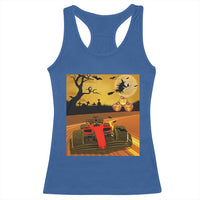Vintage Race Car Halloween Pumpkin Retro Racing Racerback Tank Top - Wonder Print Shop