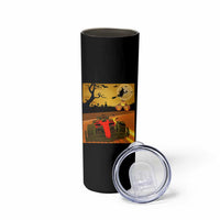 Vintage Race Car Halloween Pumpkin Retro Racing Skinny Tumbler