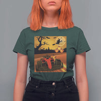 Vintage Race Car Halloween Pumpkin Retro Racing T Shirt For Women - Wonder Print Shop