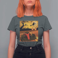 Vintage Race Car Halloween Pumpkin Retro Racing T Shirt For Women - Wonder Print Shop