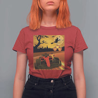 Vintage Race Car Halloween Pumpkin Retro Racing T Shirt For Women - Wonder Print Shop