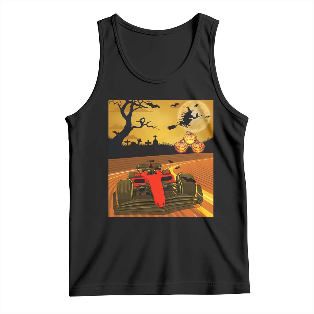 Vintage Race Car Halloween Pumpkin Retro Racing Tank Top - Wonder Print Shop