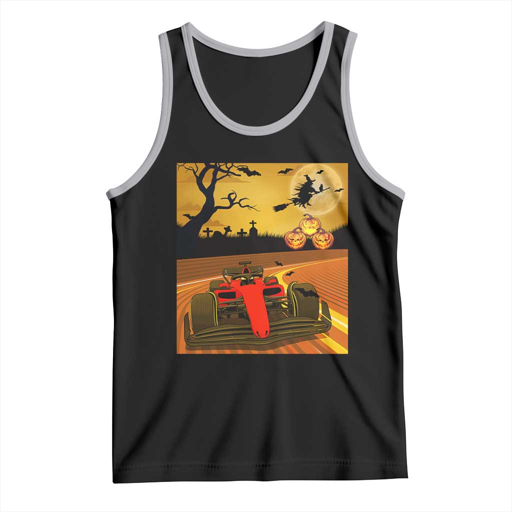 Vintage Race Car Halloween Pumpkin Retro Racing Tank Top - Wonder Print Shop